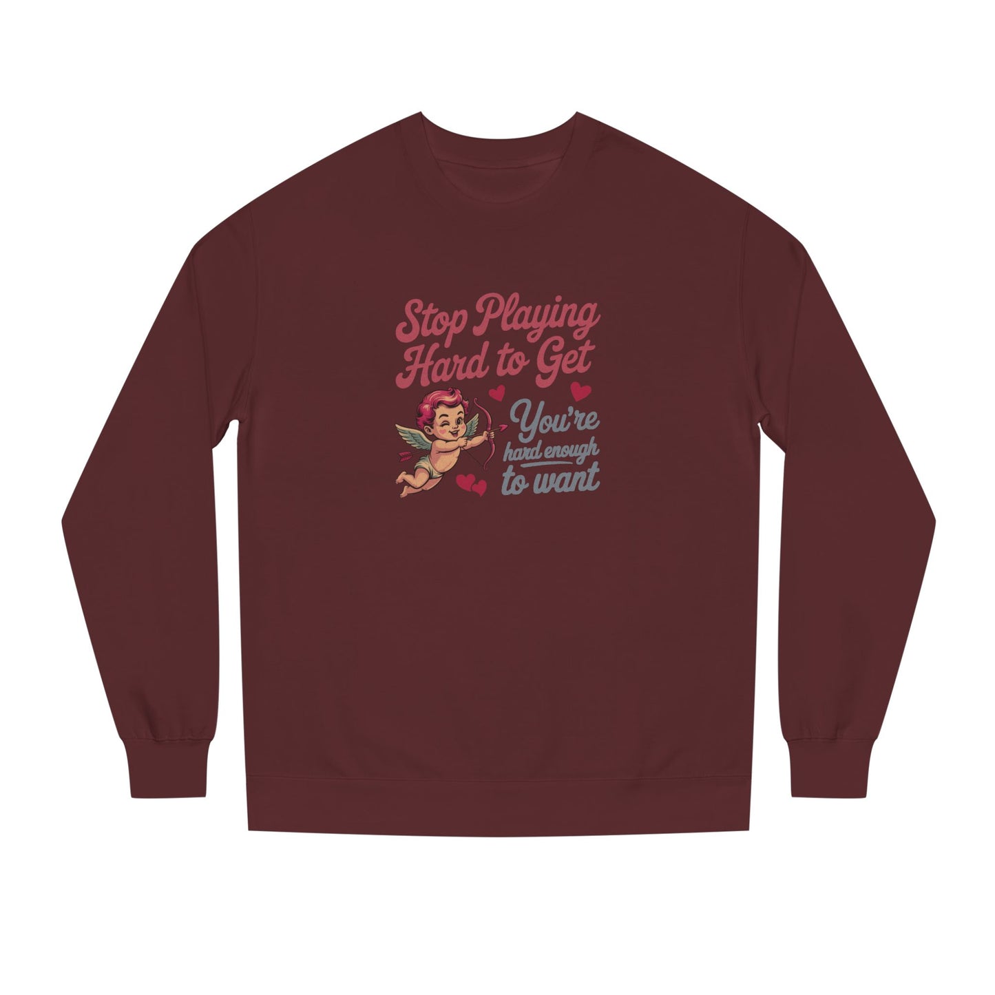 Stop Playing Hard to Get — Retro Cupid Sweatshirt (Dark)