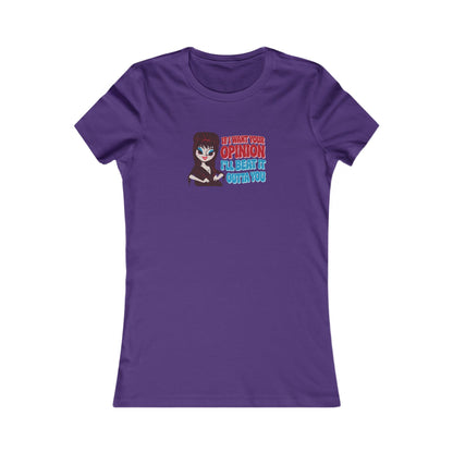 If I Want Your Opinion, I'll Beat It Outta Ya — Elvira Retro Women's Tee (Dark)