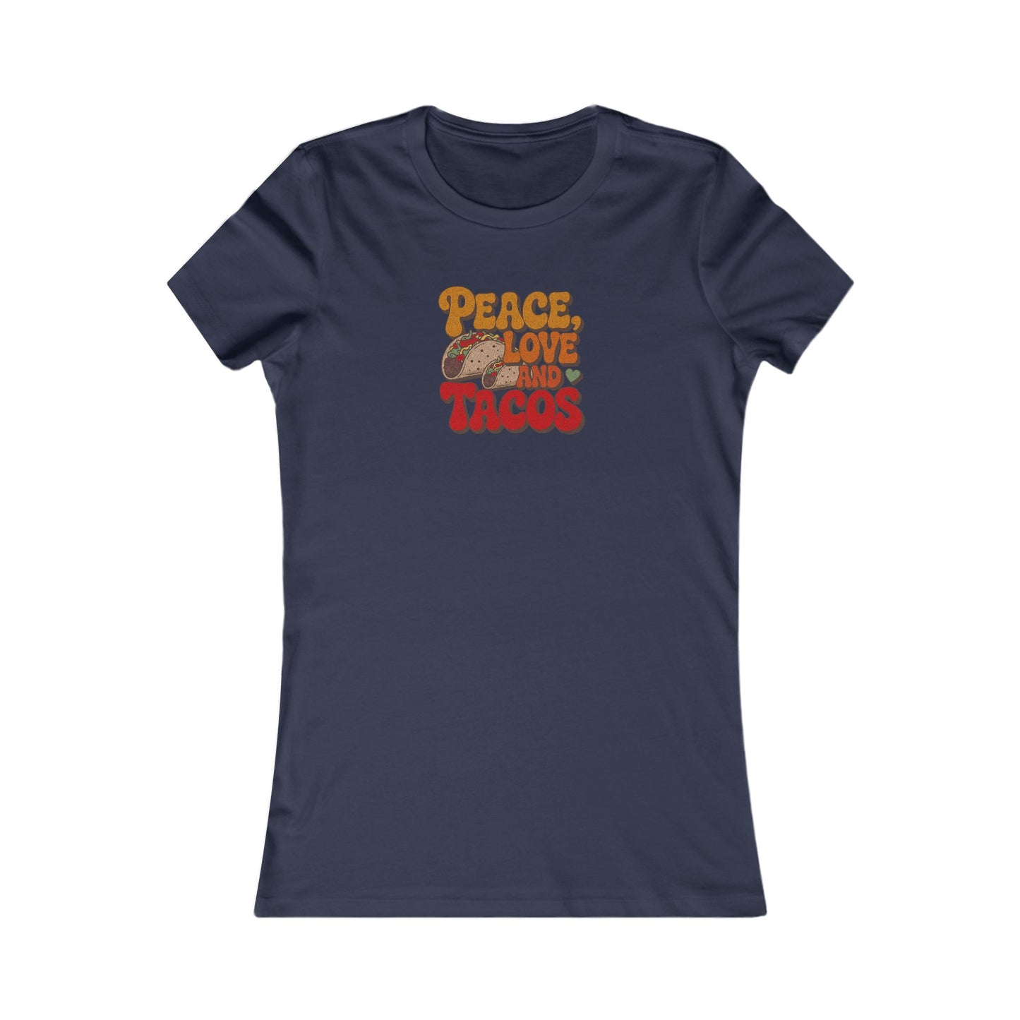 Peace, Love, and Tacos — Retro Foodie Women's Tee (Dark)