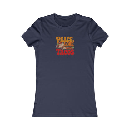 Peace, Love, and Tacos — Retro Foodie Women's Tee (Dark)