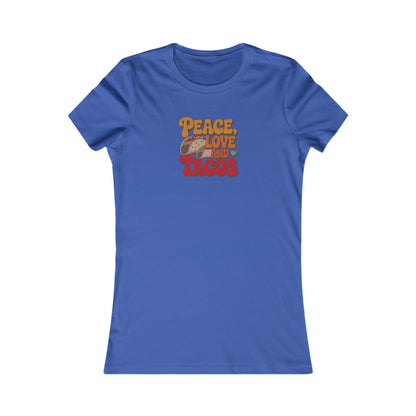 Peace, Love, and Tacos — Retro Foodie Women's Tee (Dark)