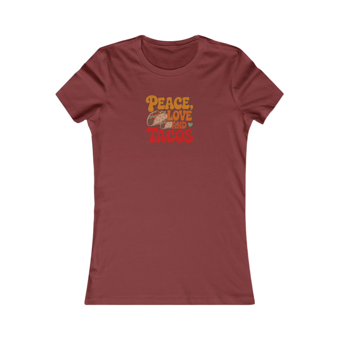 Peace, Love, and Tacos — Retro Foodie Women's Tee (Dark)