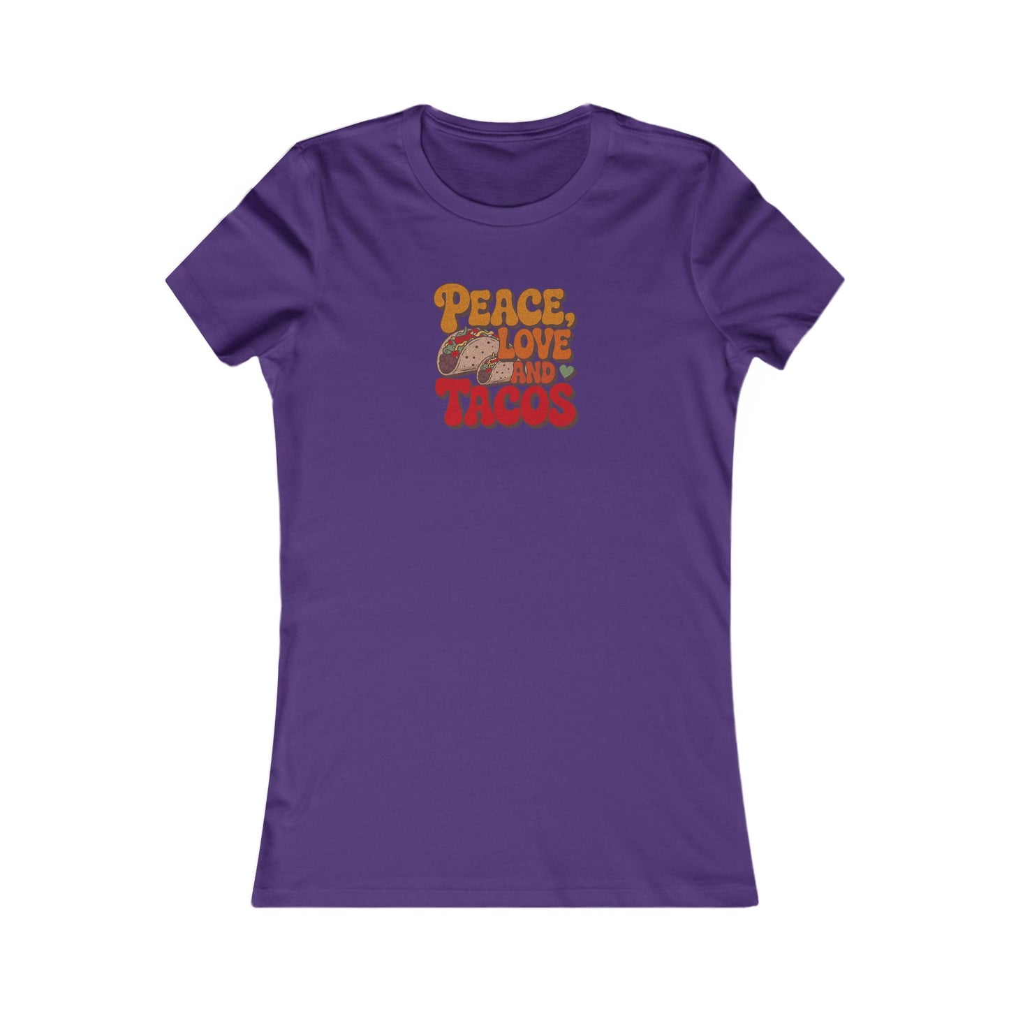 Peace, Love, and Tacos — Retro Foodie Women's Tee (Dark)