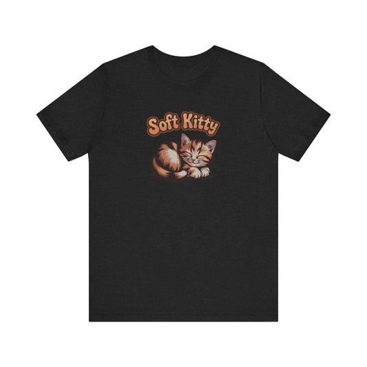 Soft Kitty Sick-Day Lullaby — Big Bang Theory Retro Tee (Dark)
