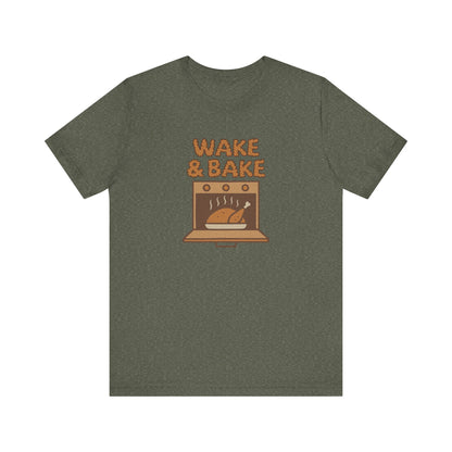 Wake & Bake — Retro Thanksgiving Turkey Tee (Dark)
