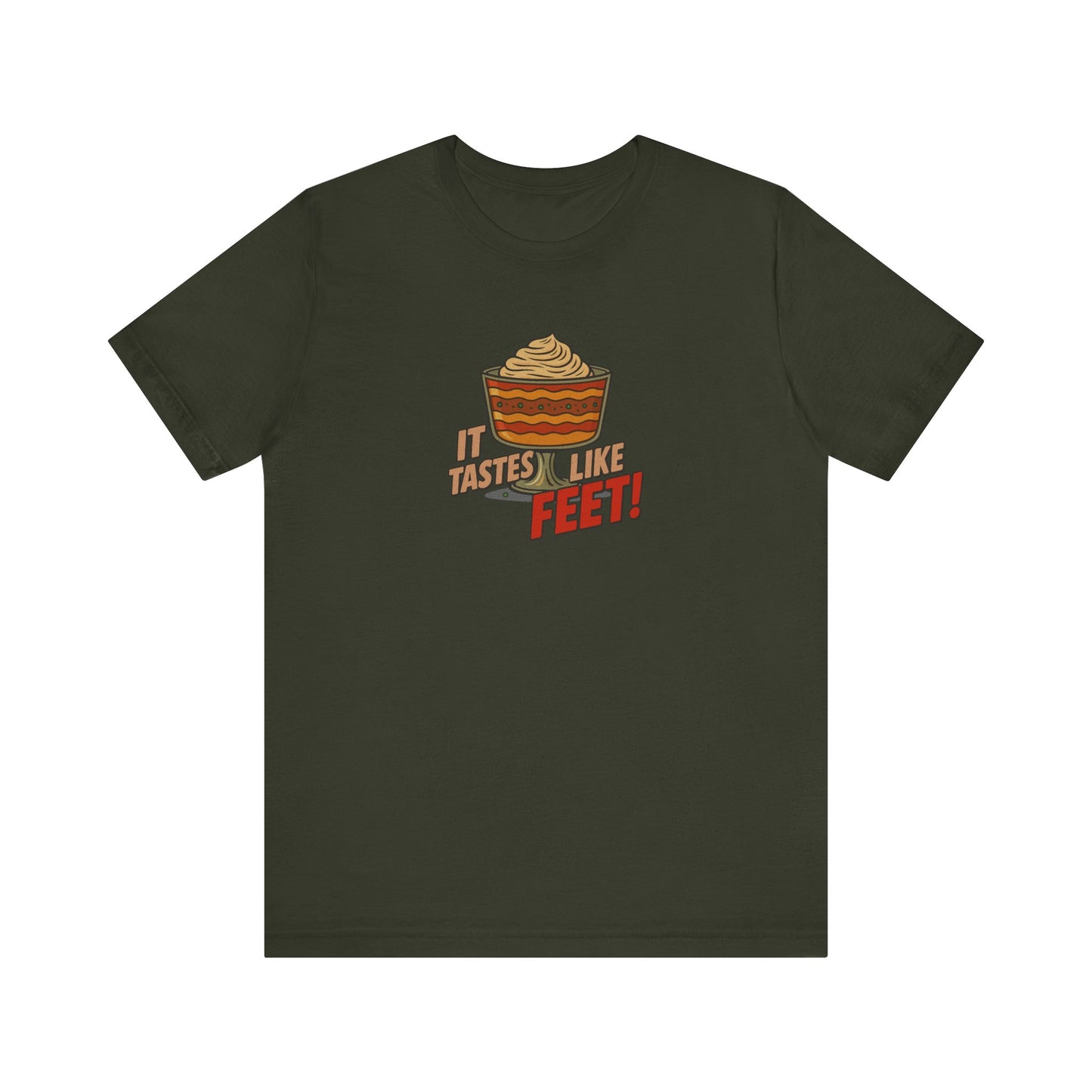 It Tastes Like Feet! — Thanksgiving Trifle Retro Tee (Dark)