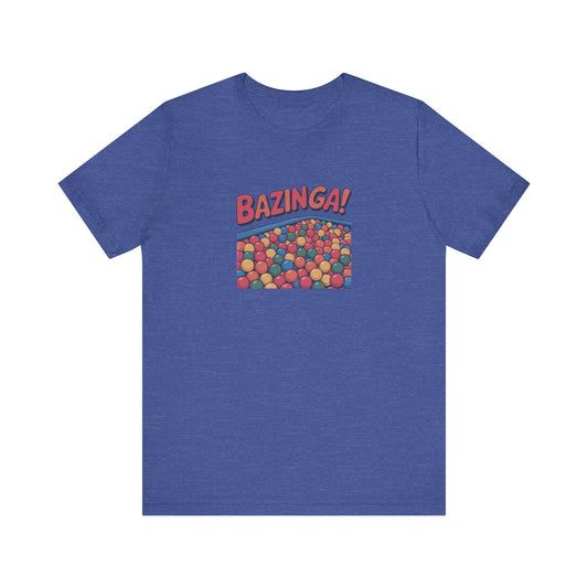 Bazinga! Ball Pit — Big Bang Theory Retro Tee (Dark)