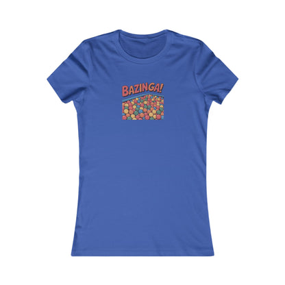 Bazinga! Ball Pit — Big Bang Theory Retro Women's Tee (Dark)