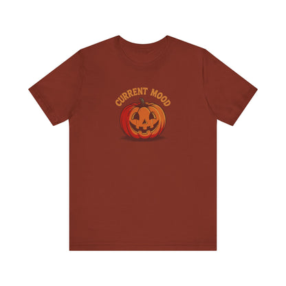 Current Mood (Classic Pumpkin) — Retro Halloween Tee (Dark)