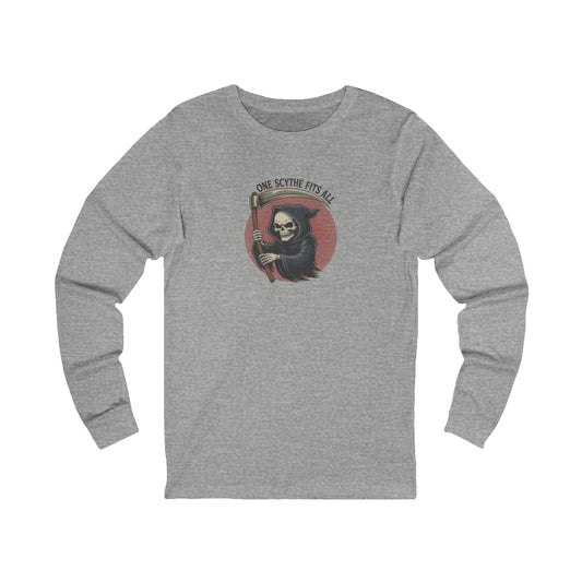 One Scythe Fits All — Grim Reaper Retro Long Sleeve (Light)