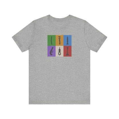 Six Ways Into the Evidence Locker — Clue Retro Tee (Light)