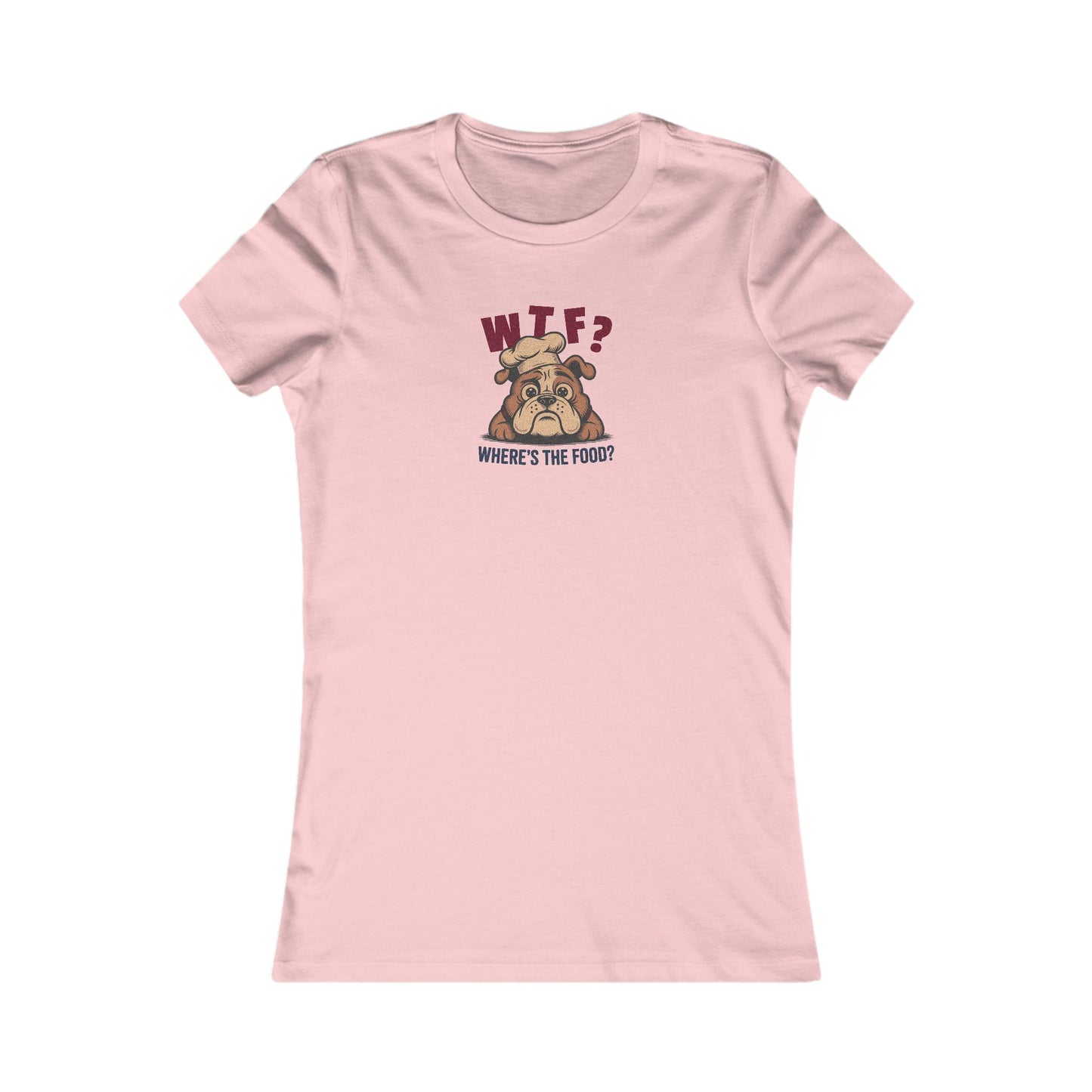 WTF? Where’s the Food? — Bulldog Chef Retro Women's Tee (Light)