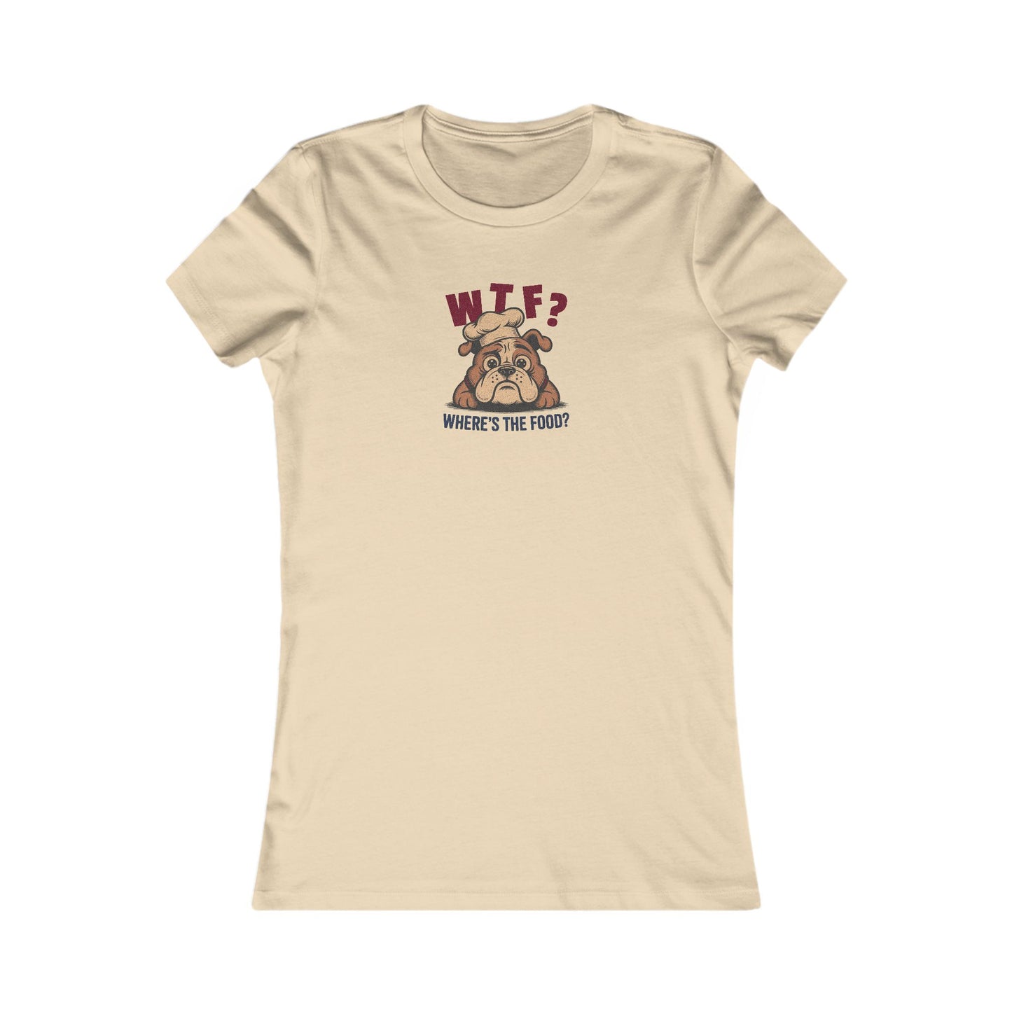 WTF? Where’s the Food? — Bulldog Chef Retro Women's Tee (Light)