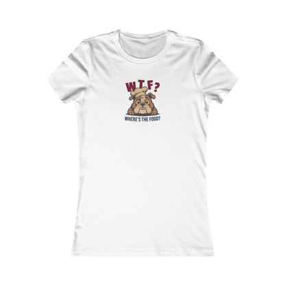 WTF? Where’s the Food? — Bulldog Chef Retro Women's Tee (Light)