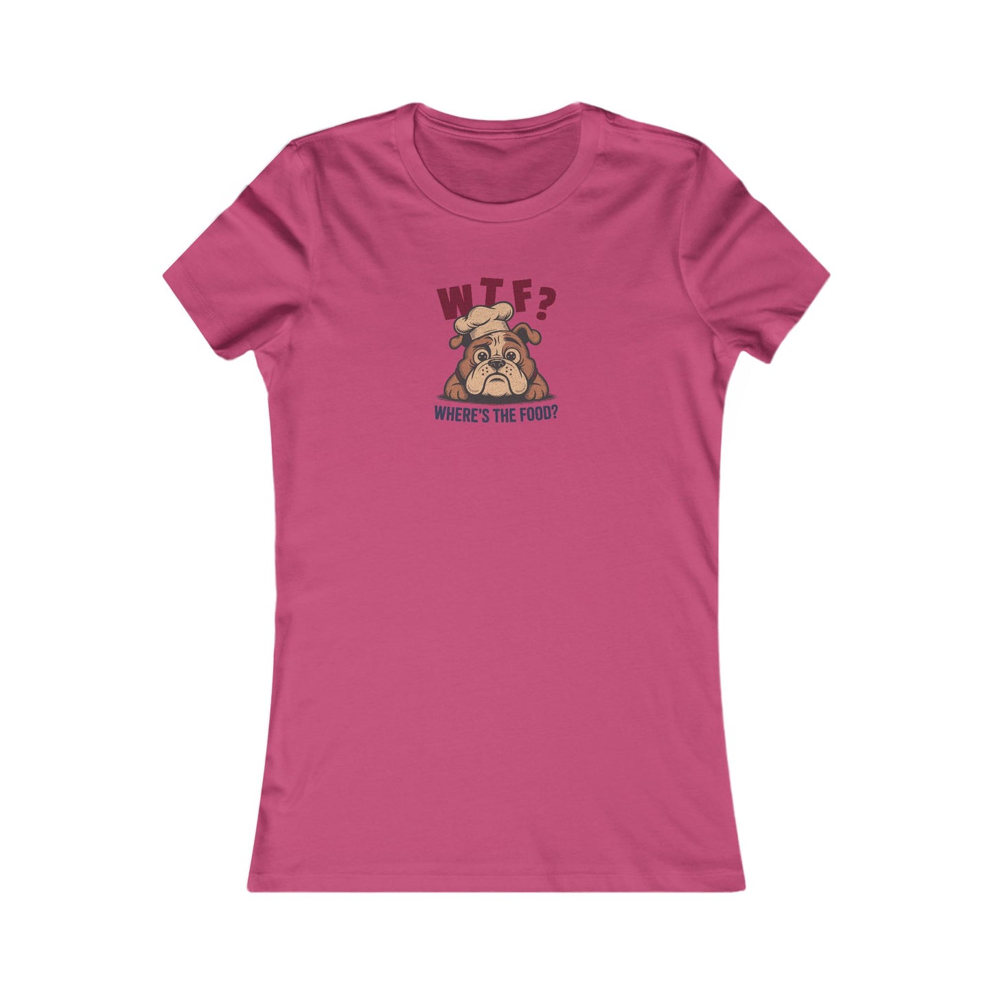 WTF? Where’s the Food? — Bulldog Chef Retro Women's Tee (Light)