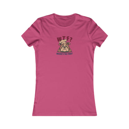 WTF? Where’s the Food? — Bulldog Chef Retro Women's Tee (Light)