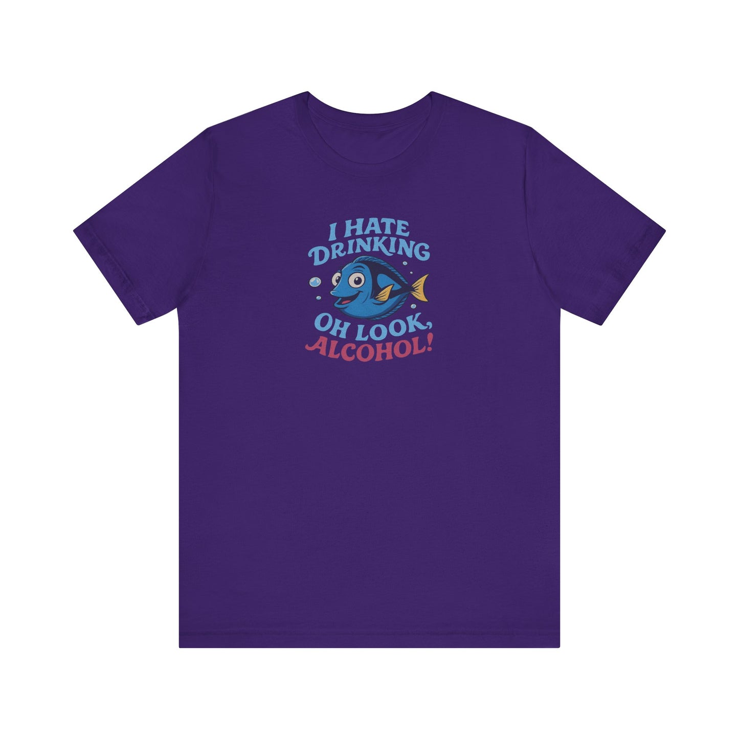 I Hate Drinking (Oh Look, Alcohol!) — Forgetful Fish Retro Tee (Dark)