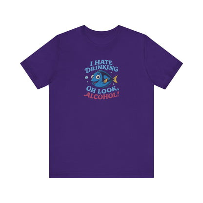 I Hate Drinking (Oh Look, Alcohol!) — Forgetful Fish Retro Tee (Dark)