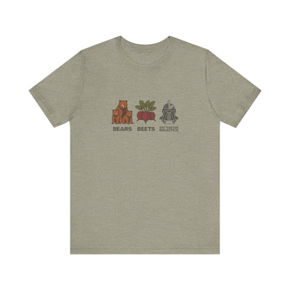Bears, Beets, Battlestar (Captions) — Retro Tee (Light)