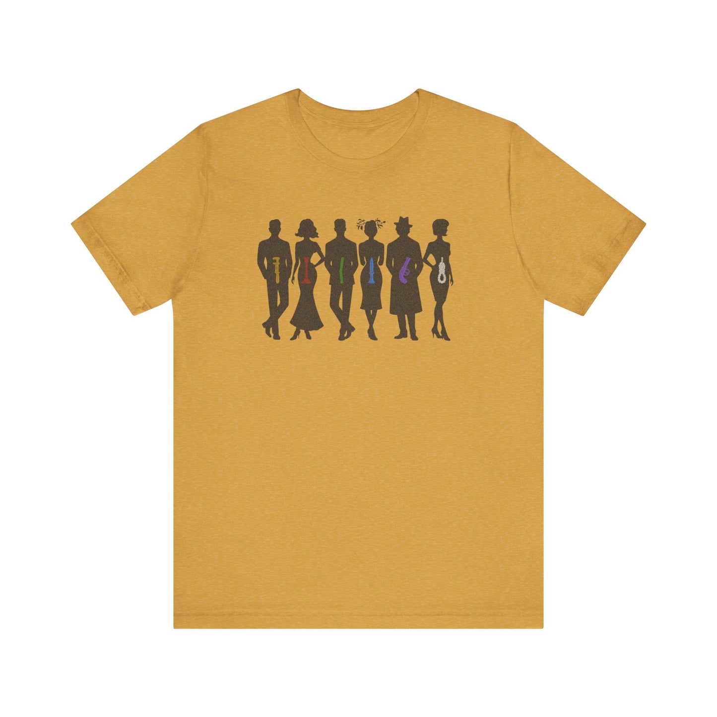 The Usual Suspects, Properly Armed — Clue Retro Tee (Light)