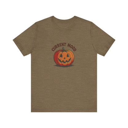 Current Mood (Classic Pumpkin) — Retro Halloween Tee (Light)