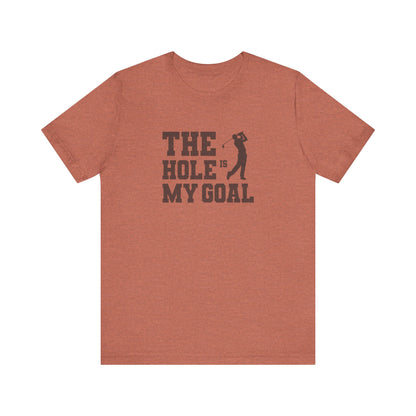 The Hole Is My Goal — Golf Silhouette Retro Tee (Light)