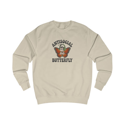 Antisocial Butterfly (Male) — Retro Workout Sweatshirt (Light)