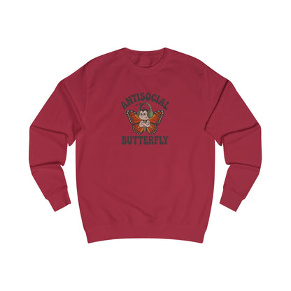 Antisocial Butterfly (Male) — Retro Workout Sweatshirt (Light)