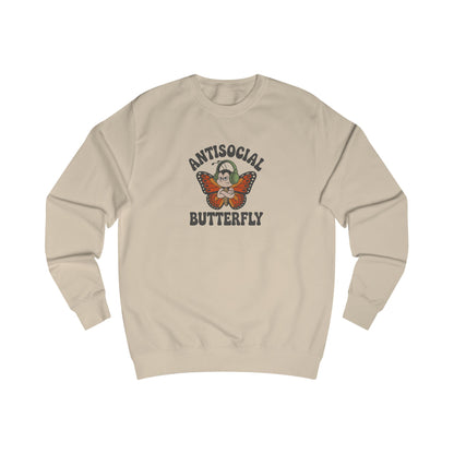 Antisocial Butterfly (Male) — Retro Workout Sweatshirt (Light)