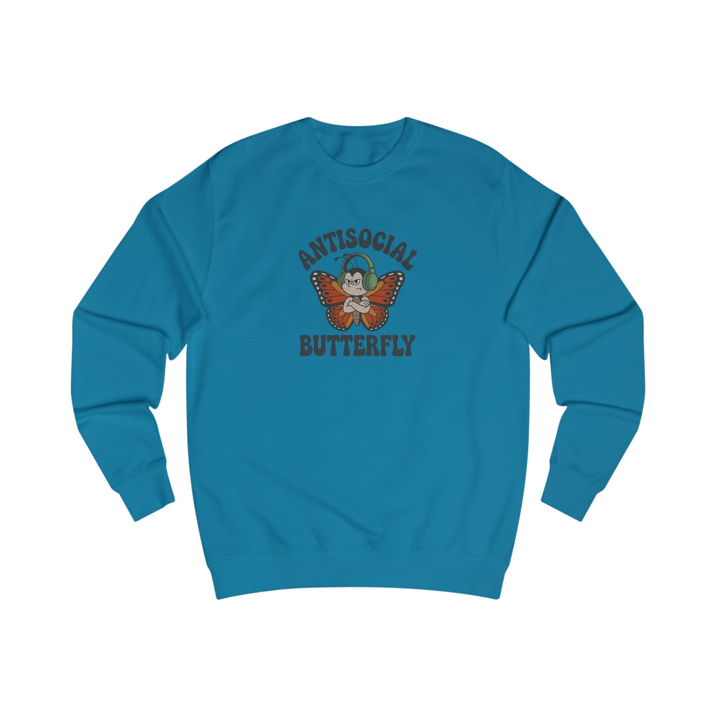 Antisocial Butterfly (Male) — Retro Workout Sweatshirt (Light)
