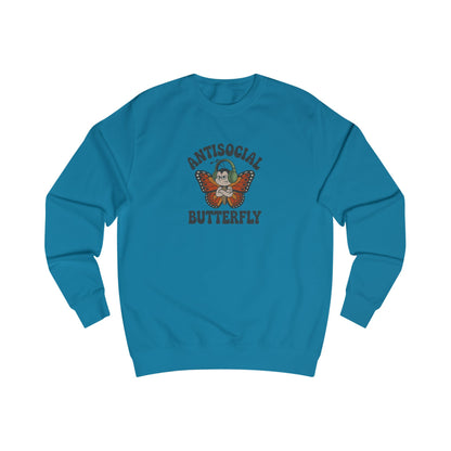 Antisocial Butterfly (Male) — Retro Workout Sweatshirt (Light)