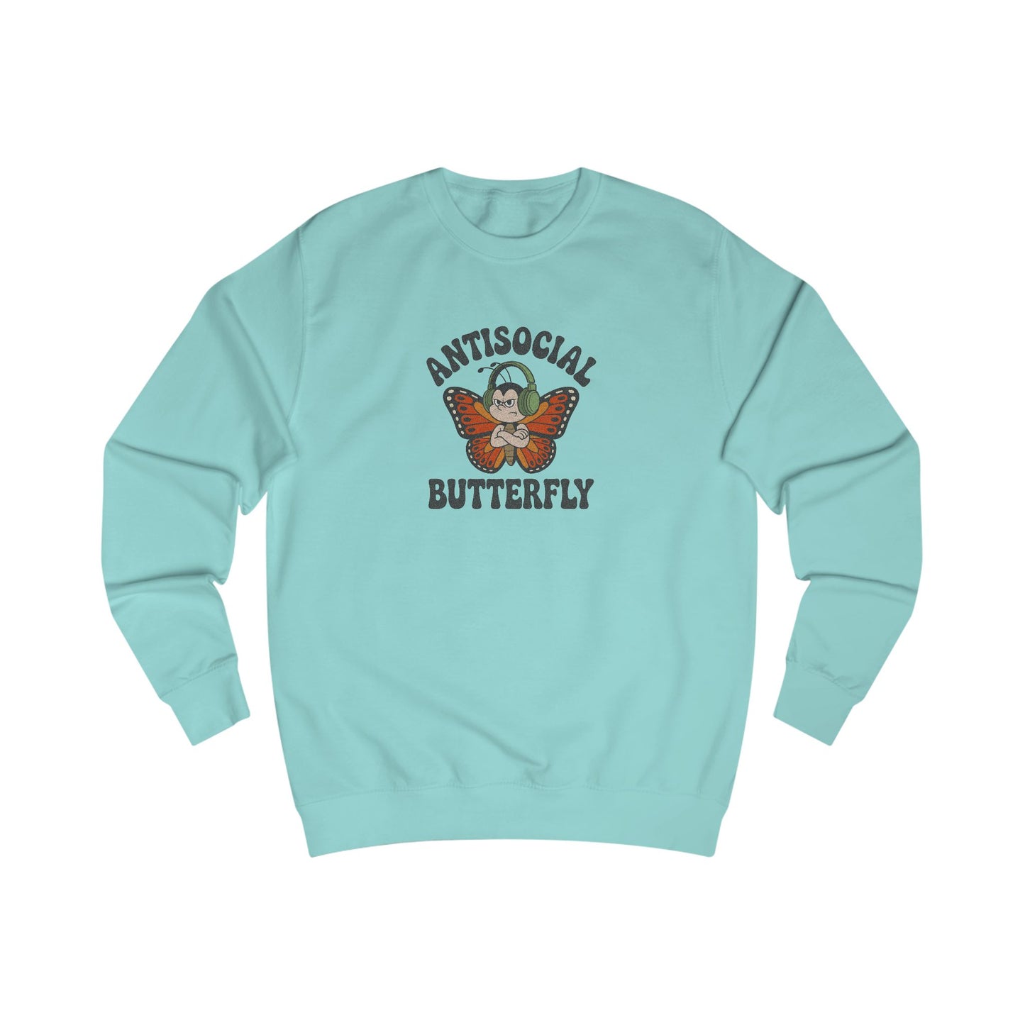 Antisocial Butterfly (Male) — Retro Workout Sweatshirt (Light)