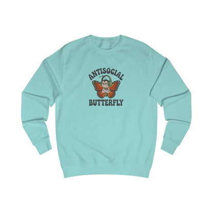 Antisocial Butterfly (Male) — Retro Workout Sweatshirt (Light)