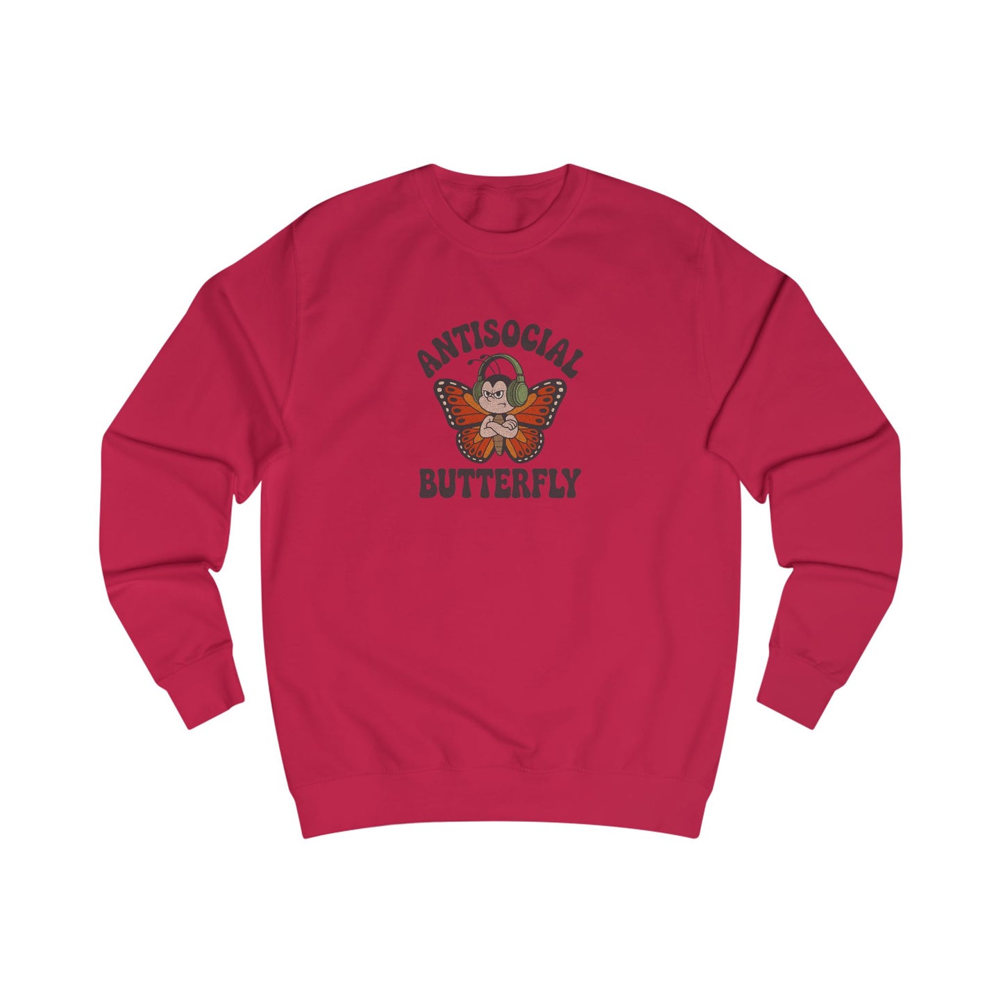 Antisocial Butterfly (Male) — Retro Workout Sweatshirt (Light)