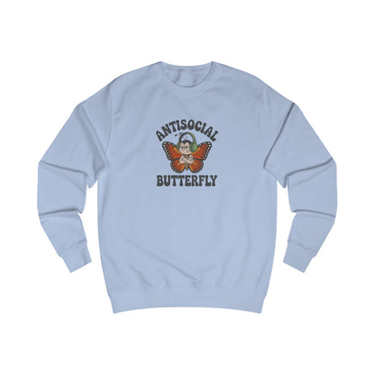 Antisocial Butterfly (Male) — Retro Workout Sweatshirt (Light)