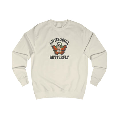 Antisocial Butterfly (Male) — Retro Workout Sweatshirt (Light)