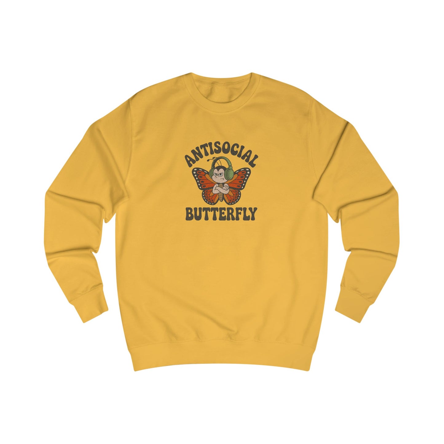 Antisocial Butterfly (Male) — Retro Workout Sweatshirt (Light)