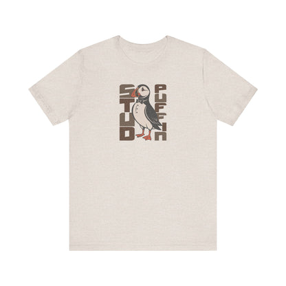 Stud Puffin, Licensed to Chill – Spy-Bird Retro Tee (Light)