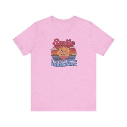 Smile If You’re Not Wearing Underwear — Retro Tee (Light)