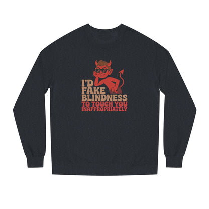 Fake Blindness? The Devil Made Me Do It! — Retro Sweatshirt (Dark)