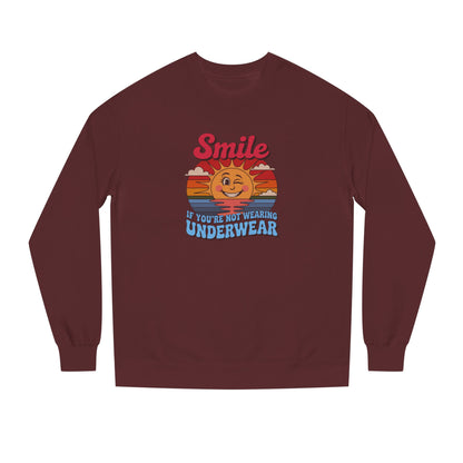 Smile If You’re Not Wearing Underwear — Retro Sweatshirt (Dark)