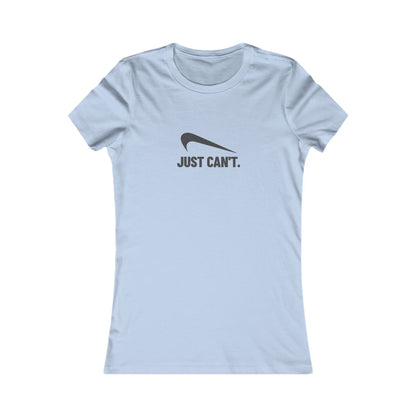 Just Can’t Athletic Parody — Retro Workout Women's Tee (Light)