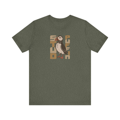 Stud Puffin, Licensed to Chill – Spy-Bird Retro Tee (Dark)
