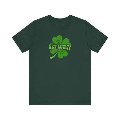 I’m Up All Night to Get Lucky — St. Patrick's Retro Tee (Dark)