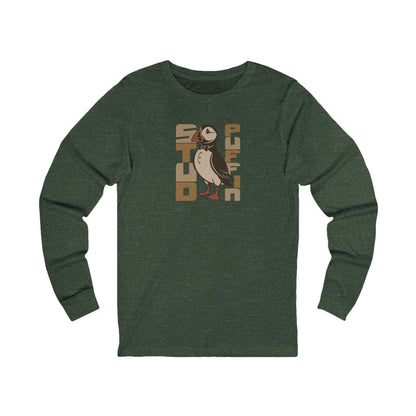 Stud Puffin, Licensed to Chill – Spy-Bird Retro Long Sleeve (Dark)