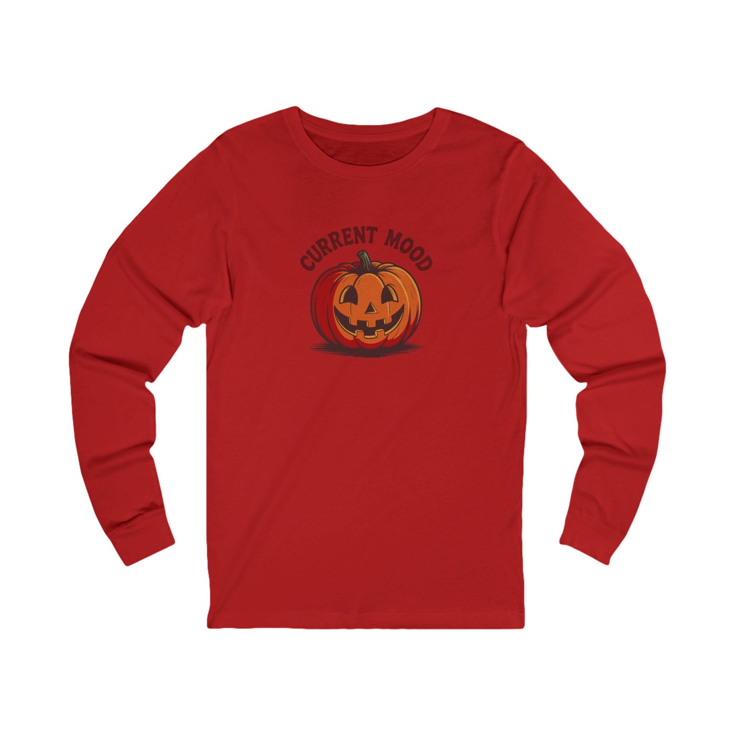 Current Mood (Classic Pumpkin) — Retro Halloween Long Sleeve (Light)