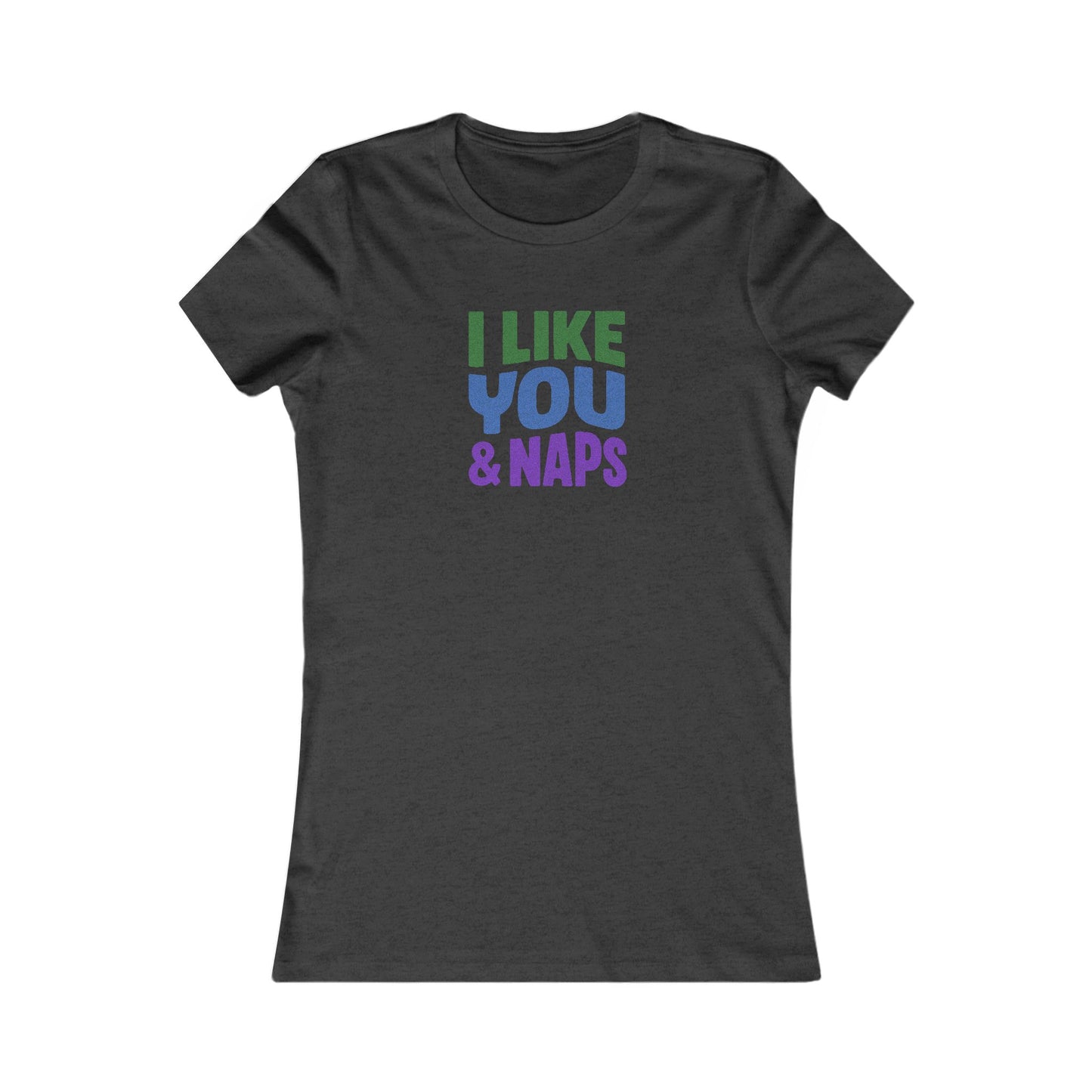 I Like You & Naps (Cool Gradient) — Retro Loungewear Women's Tee (Dark)