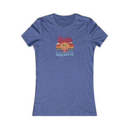 Smile If You’re Not Wearing Underwear — Retro Women's Tee (Dark)
