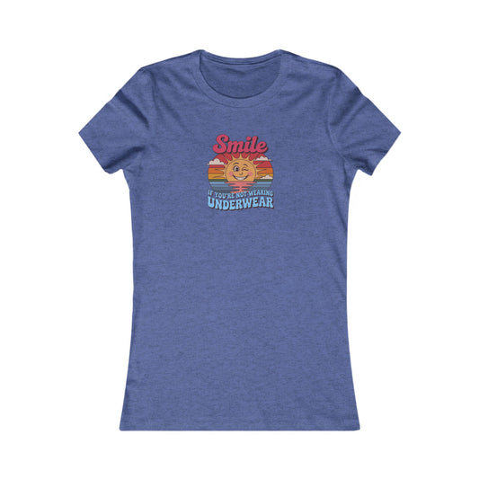 Smile If You’re Not Wearing Underwear — Retro Women's Tee (Dark)