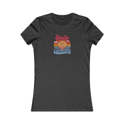 Smile If You’re Not Wearing Underwear — Retro Women's Tee (Dark)